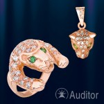 Gold ring & pendant with zircon