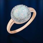 Gouden ring met opaal en zirkonia