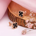 Обеци от шпилки Червено злато 585 Onyx Ø 8 mm