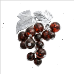 Broche en argent "groseilles". ambre