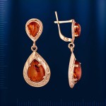 Серьги с янтарем Русское золото