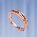Ruský svadobný prsteň vyrobený zo zlata s diamantmi