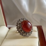 Silver ring "Baronaisse". Marcasite & Agate