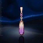 Pendant with ametrine. Red gold