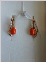 Серьги золотые с кораллом