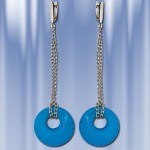 Earrings made of silver with turquoise