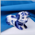 Porcelánový pes Gzhel