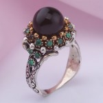 Ring with agate. Silver