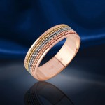 Trikolóra snubný prsteň z ruského červeného zlata