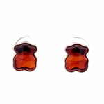 Gold-plated silver earrings with amber