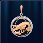 Stjärntecken av rött/vitt guld "Cancer"