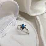 Silver ring "Flower". Turquoise & Marcasite