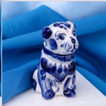 Porcelánový pes Gzhel