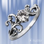 Russian silver ring with zirconia