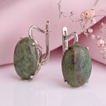 Silver earrings with moss agate in Germany
