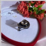 Anel em prata banhado a ouro com quartzo rosa