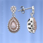 Silver earrings. Fianites