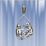 Серебряный знак зодиака «Близнецы».