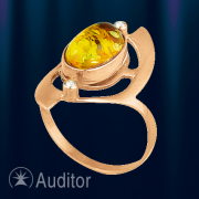 Ring aus Gold 585 mit Bernstein „Chimäre“