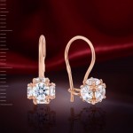 Earrings white gold Fianites Swarovski®