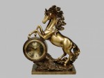 Statuette cheval de course avec horloges