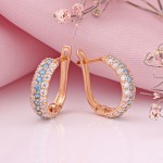 Red gold 585 earrings with zirconia