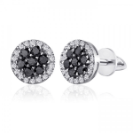 Pendientes de oro con diamantes negros.