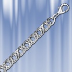 Zilveren ketting, armband "dubbele diamant"