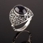 Prsten s avanturínovým stříbrem