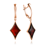 Gold-plated silver earrings "Tenderness". Amber