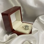 Stříbrný prsten "Shimmer". Zelený křemen a zirkonie