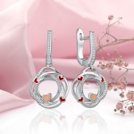 Silver earrings "Romance". Enamel & Gold