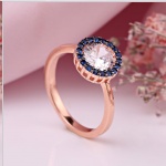 Δαχτυλίδι από επιχρυσωμένο ασήμι με Swarovski® & ιολίτη