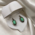 Silver earrings with turquoise & zirconia