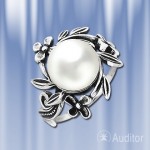 Ruský strieborný prsteň s perlou
