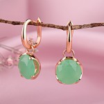 Gold-plated silver earrings with chrysoprase