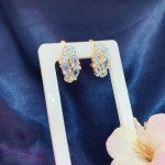 Rose gold earrings "Assorti". Cubic zirconia & topaz