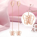 Boucles d'oreilles pendantes en or rose, or russe 585