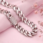 silver chain; -bracelet "Tank". Zirconia