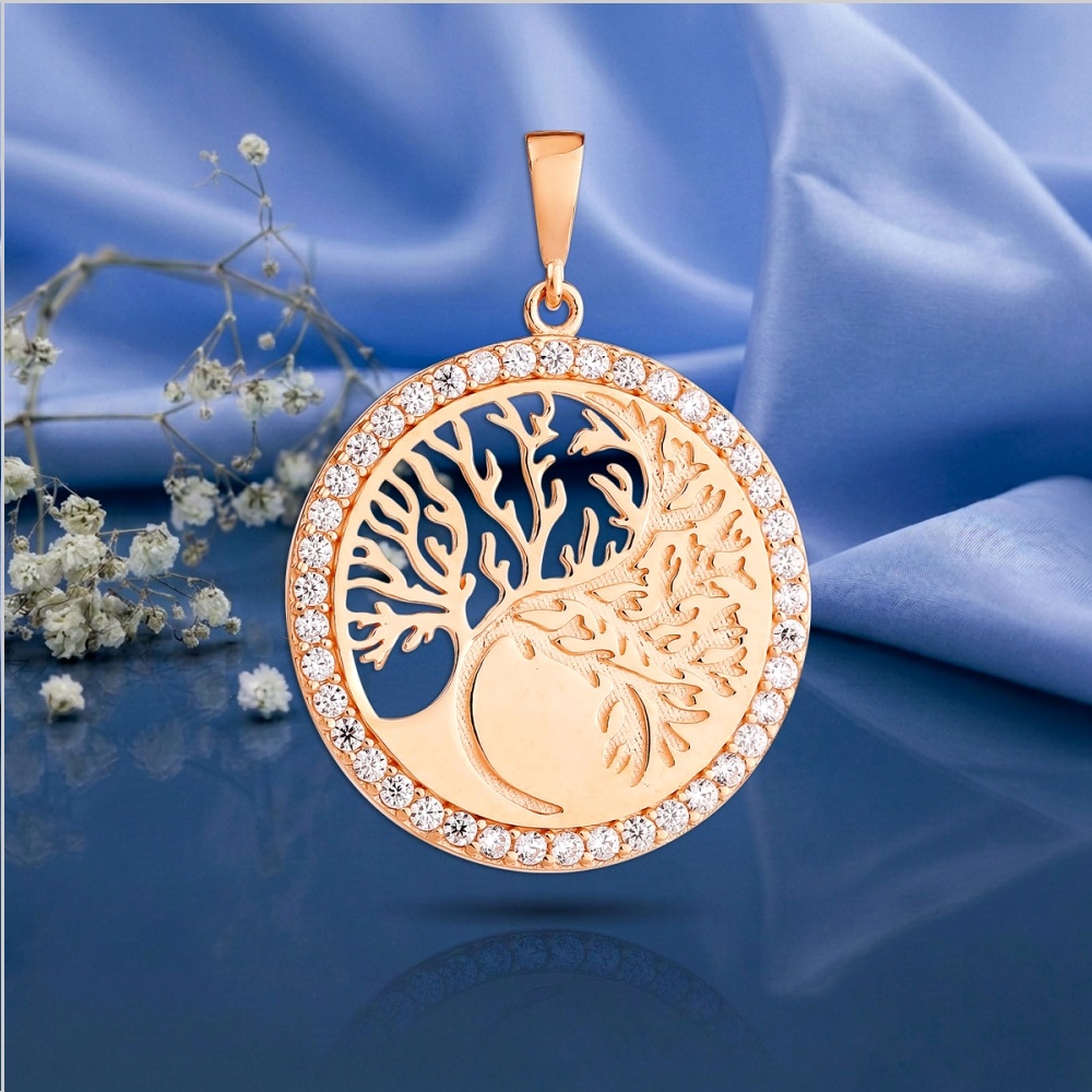 Buy gold pendant 585 with zirconia