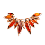 Gold-plated silver brooch "Amber Fire"