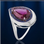 Silberring. Nanoamethyst und Nanosaphir