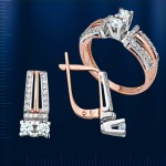 Δαχτυλίδι και σκουλαρίκια με διαμάντια