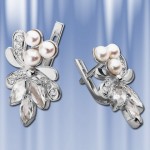 Russisch zilveren oorbellen met parels