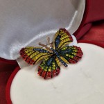 Broche bijouterie "Papillon". Zircone