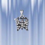 Pandantiv „Fluture”, argint 925, zircon