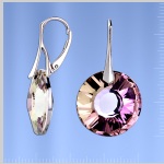Обеци с кристали Swarovski®. Сребро