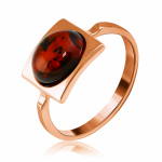 Compre un anillo de plata placado con oro con ámbar en Alemania