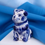 Gzhel porcelain dog