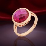 Руско злато корунд розово злато златен пръстен